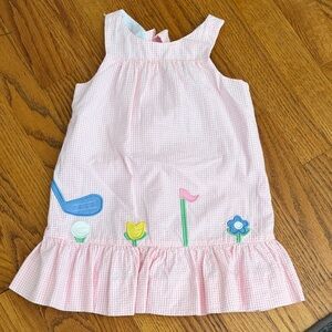 Florence Eiseman Pink Gingham Dress with Colorful Appliqués